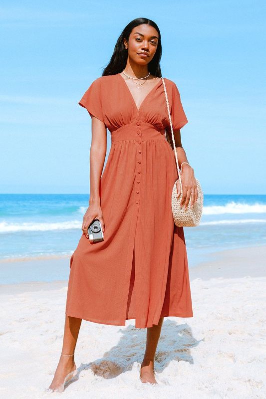 Photo 1 of Aubriella Button Front Split Dress
SMALL 
