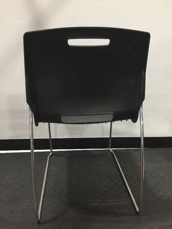 Photo 3 of Black Matte Plastic Chair 32H x 18W x 19L
