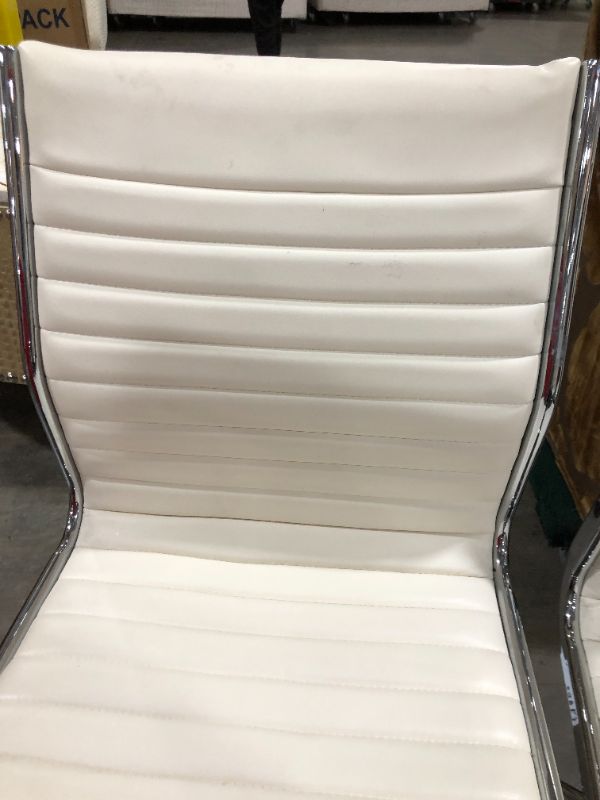 Photo 3 of CREME FAUX LEATHER OFFICE CHAIR 36H X 20W INCHES