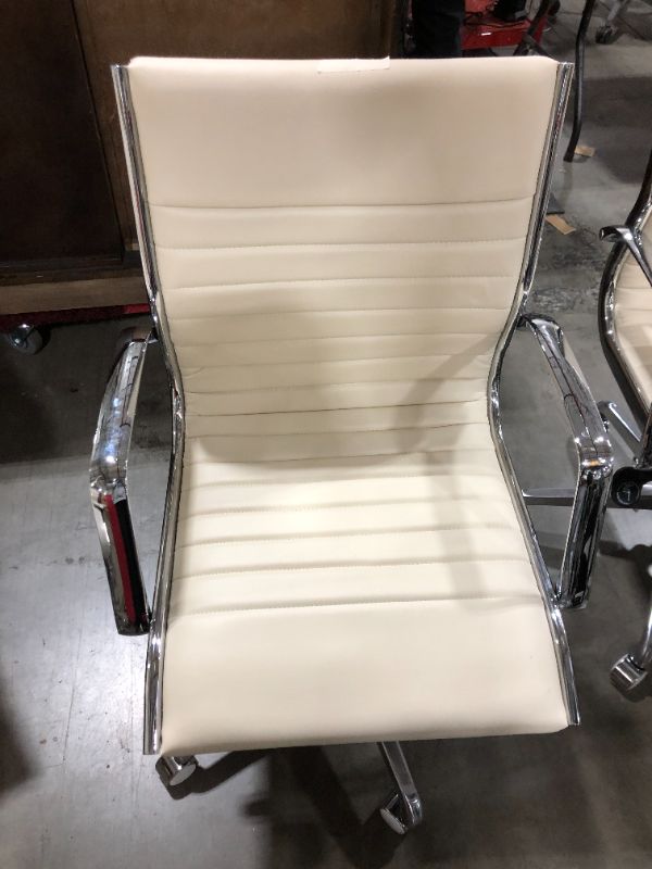 Photo 2 of CREME FAUX LEATHER OFFICE CHAIR 36H X 20W INCHES