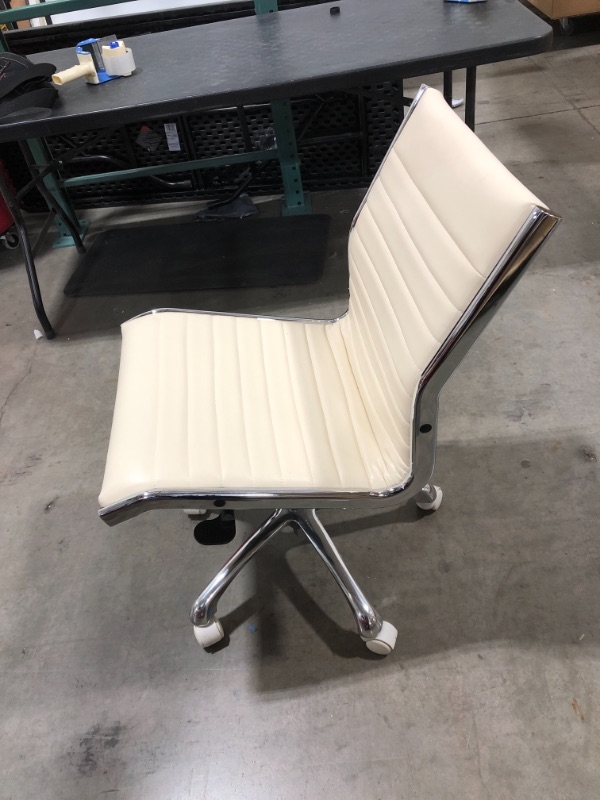 Photo 2 of CREME FAUX LEATHER OFFICE CHAIR 36H X 20W INCHES