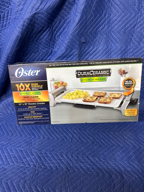 Photo 1 of Sealed New in box Oster CKSTGR18W-ieco DuraCeramic Griddle