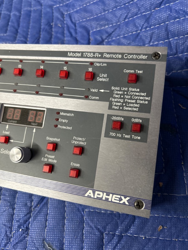 Photo 2 of Aphex 1788-r+ Remote controller Preamp untested no connection cord 