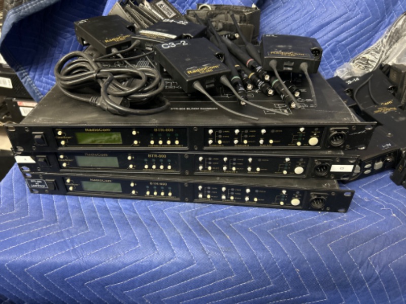 Photo 2 of 3 Telex Radiocom BTR-800 and 8 TR-800 beltpacks with covers and batteries and 2 Alexander ATI 2000  chargers All untested  