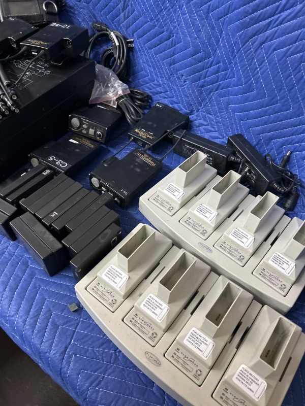 Photo 4 of 3 Telex Radiocom BTR-800 and 8 TR-800 beltpacks with covers and batteries and 2 Alexander ATI 2000  chargers All untested  