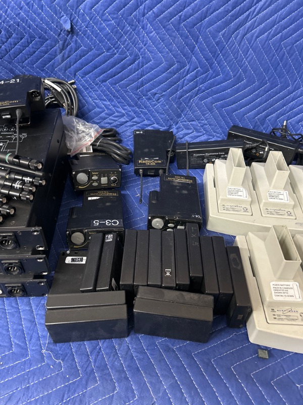 Photo 3 of 3 Telex Radiocom BTR-800 and 8 TR-800 beltpacks with covers and batteries and 2 Alexander ATI 2000  chargers All untested  