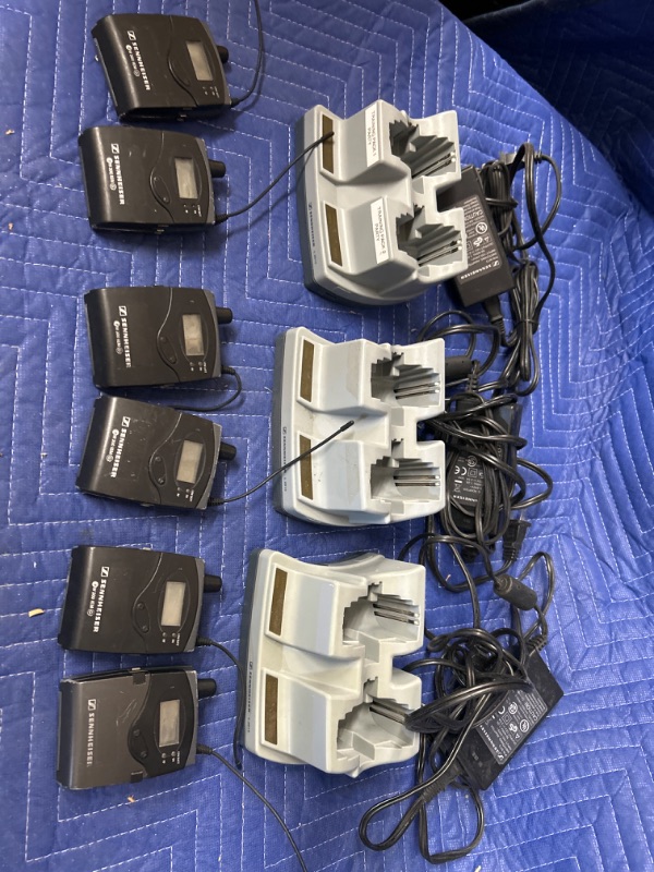 Photo 1 of 6 sennheiser ek-300 iem receivers 518-554  mhz and 6 pack l 2015 charger and cord no batteries untested 