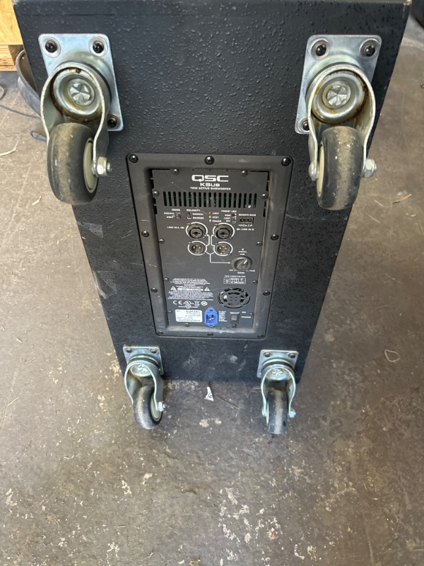 Photo 2 of QSC K series 1kw active Sub untested has some scratches on casters