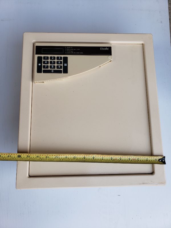 Photo 1 of Wall safe with programmable combination from 5 star hotel TESTED WITH NEW BATTERIES (18.5 T 16.5W 6.5 D) These are outside measurements