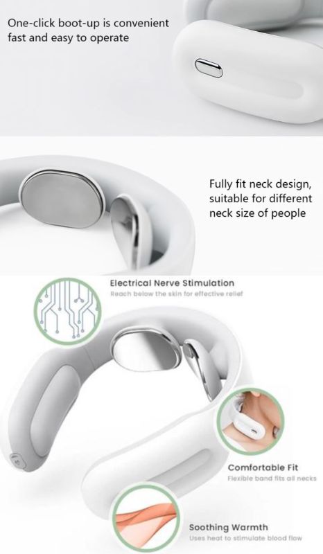 Photo 4 of NECK ELECTRIC PULSE MASSAGER MODEL HX 5880 REDUCES CHRONIC PAIN INCREASES MUSCLE STRENGTH TO IMPROVE THE CIRCULATION SYSTEM INCLUDES 1 NECK MASSAGER 2 ELECTRODE STRIPS 1 HEADPHONE 2 AAA BATTERIES NEW $19.99

