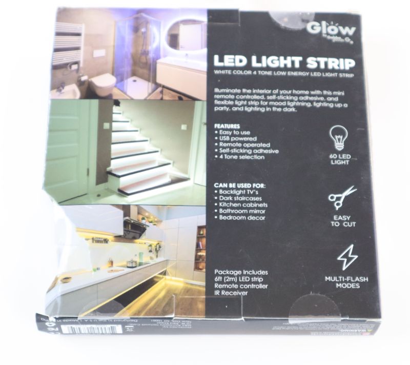 Photo 2 of GABBAGOODS 6FT WHITE COLOR  LED LIGHT STRIP WITH REMOTE BOX IS TORN $9.99