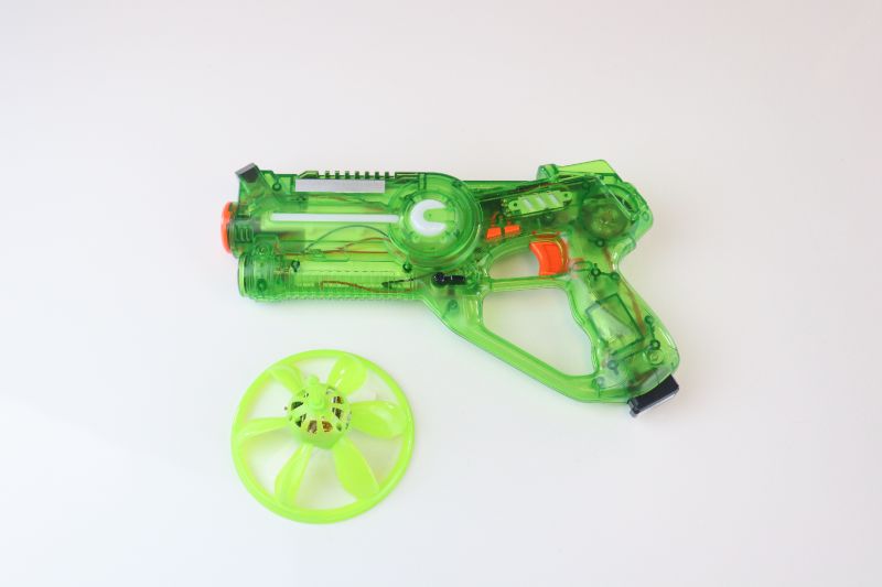 Photo 1 of C STAR TOY GUN INCLUDES EXOPLANET FLYING SAUCER AND CHARGING CORD REQUIRES 4 TRIPPLE A BATTERIES NEW $45.99
