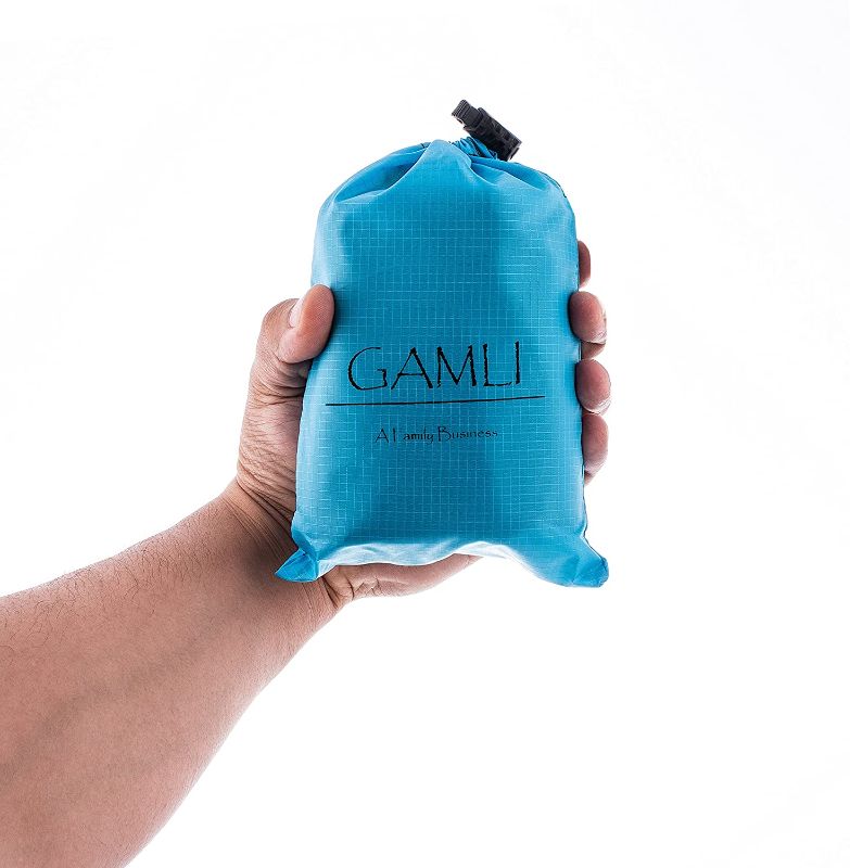 Photo 1 of GAMLI COMPACT POCKET BLANKET SANDPROOF WATERPROOF PUNCTURE RESISTANT SECURE POCKET WITH ZIPPER CAMPING BEACH FESTIVAL FITS 4 PEOPLE 55 X 60 NEW $29.99