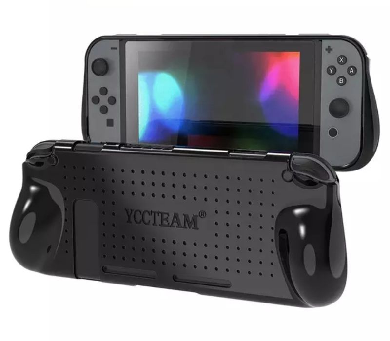 Photo 8 of NINTENDO SWITCH HANDHELD GRIP CASE HEAT DISSIPATION PORTS BUTTONS AND KICKSTAND ACCESS FULL BODY PROTECTION BOX HAS DAMAGED DUE TO SHIPMENT NEW PRODUCT DEVICE NOT INCLUDED $49.99