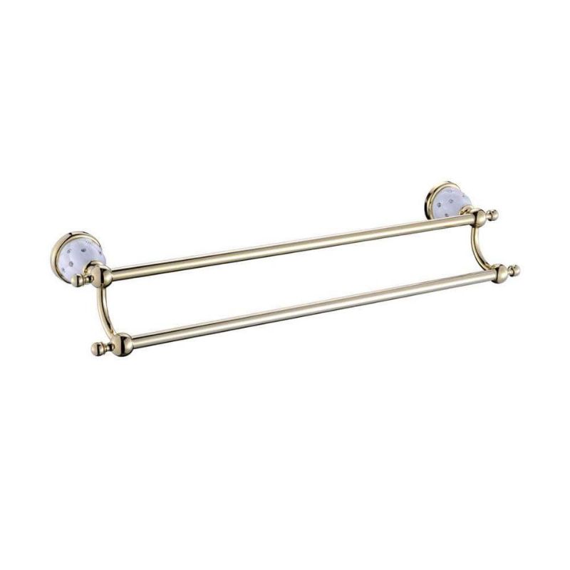 Photo 1 of 25.5 Double Towel Bar GOLD AND WHITE NEW $89