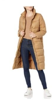 Photo 1 of Amazon Essentials Women's Midweight Water Resistant Long Sleeve Longer Length Relaxed Fit Cocoon Puffer Coat, X-Small
