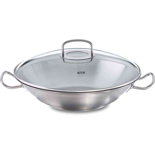 Photo 1 of Fissler USA original profi-collection Stainless Steel Wok with Lid, 14 in, Silver
