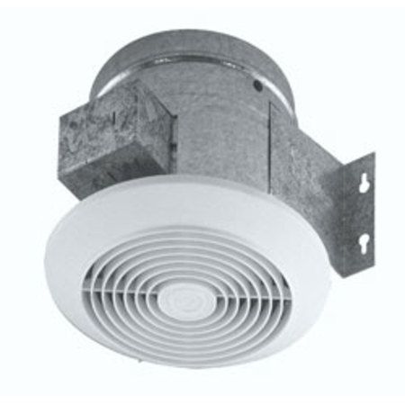 Photo 1 of Broan 673 Vertical Discharge Utility Fan, 6-Inch 60 CFM 4.5 Sones, White Plastic Grille
