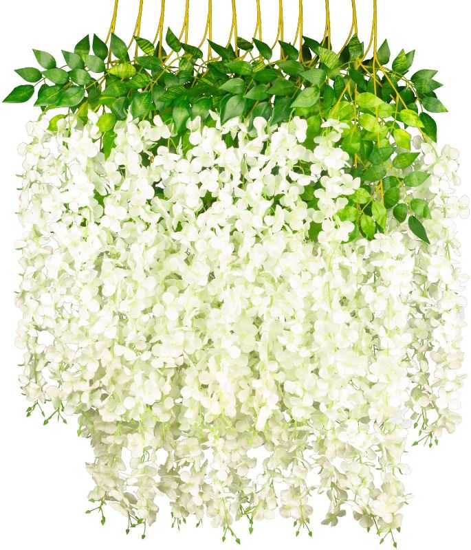 Photo 1 of 5 PACK--GPARK 6/12 Pieces Wisteria Artificial Flower 45 inch Bushy Silk Vine Ratta Hanging Garland Hanging for Wedding Party Garden Outdoor Greenery Office Wall Decoration 12 Pieces ZSG-Flower013-002
