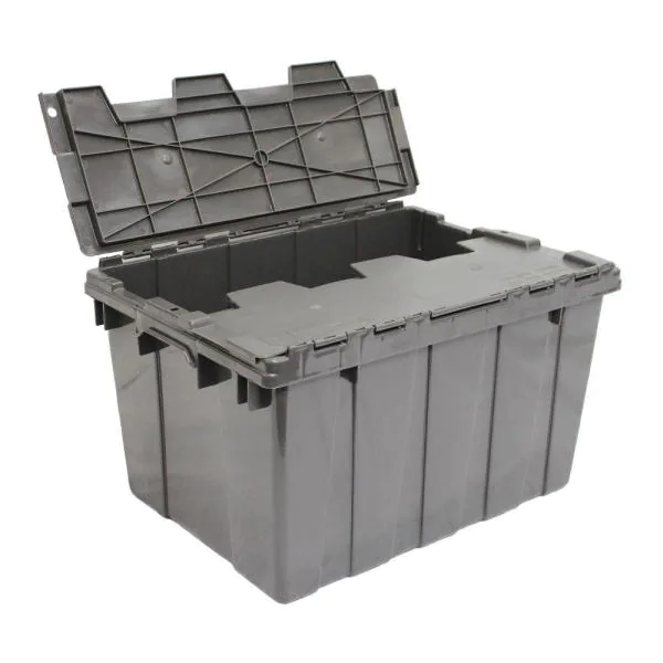 Photo 1 of (2 pack) 12 Gal. Heavy Duty Flip-Top Storage Bin in Grey
