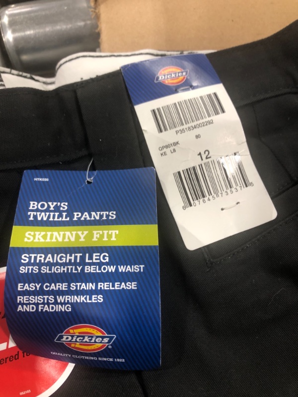 Photo 3 of Boy's Dickies Twill Pants Skinny Fit Straight Leg, 12