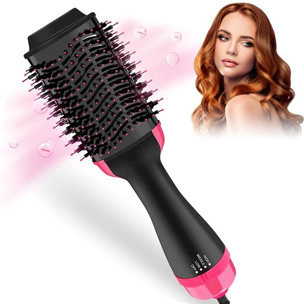 Photo 1 of Hair Dryer Brush Blow Dryer Brush in One, 4 in 1 Hair Dryer and Styler Volumizer with Negative Ion Anti-frizz Blowout Ceramic Coating Hot Air Brush for Drying Straightening Curling, 75MM Oval Shape
