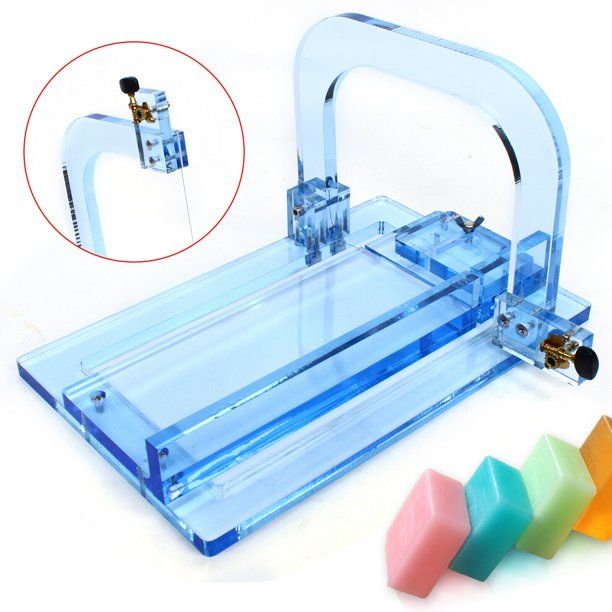 Photo 1 of Acrylic Soap Cutter For Soap Making Slice Multifunction Single Wire Cutter Tool, Blue