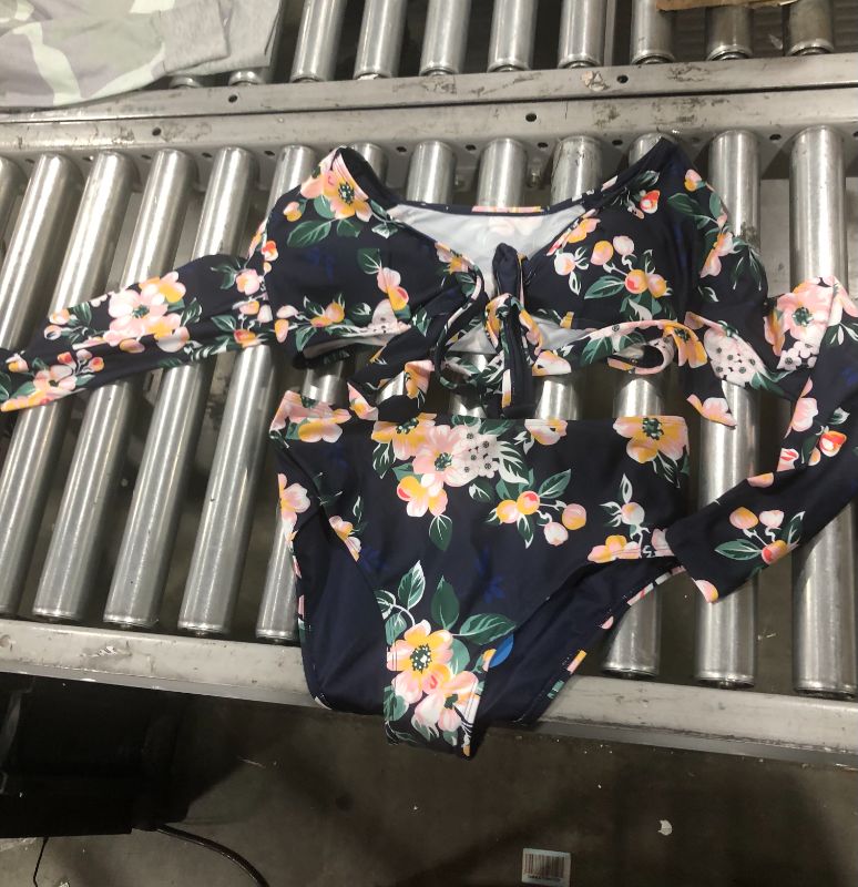 Photo 2 of CUPSHE Sariah Floral Wrap Long Sleeve Bikini (XL)
