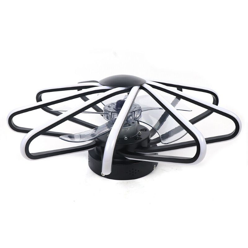 Photo 1 of ANQIDI Modern LED Ceiling Fan Light Geometric Elements Dimmable Warm White Lamp W/ Remote Control 110V
