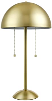 Photo 1 of Globe Electric 12976 Haydel 21" 2-Light Table Lamp, Matte Brass, Double On/Off Pull Chain
