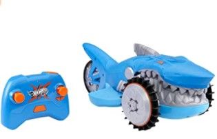 Photo 1 of Hot Wheels R/C Supercharged Shark Vehicle, Radio-Controlled Shark that Races on Land & Water, R/C Chomping Mechanism, Dynamic Steering
