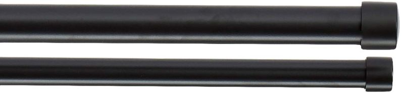 Photo 1 of AmazonBasics 1" Double Curtain Rod - 36 - 72", Black
