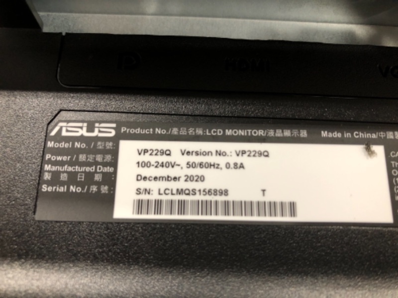 Photo 3 of ASUS VL279HE 27” Eye Care Monitor, 1080P Full HD (1920 x 1080), IPS, 75Hz, Adaptive-Sync, FreeSync, HDMI D-Sub, Frameless, Slim, Wall Mountable, Flicker Free and Blue Light Filter
