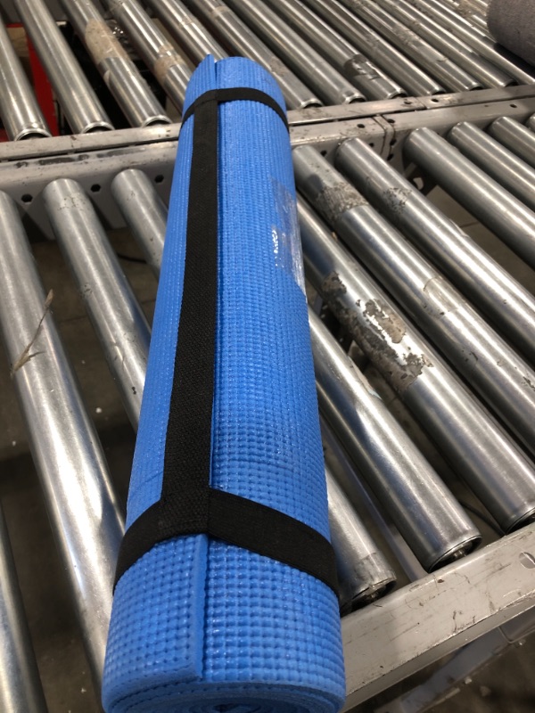 Photo 3 of 24 inch Blue Yoga Mat  with Carrying Strap 