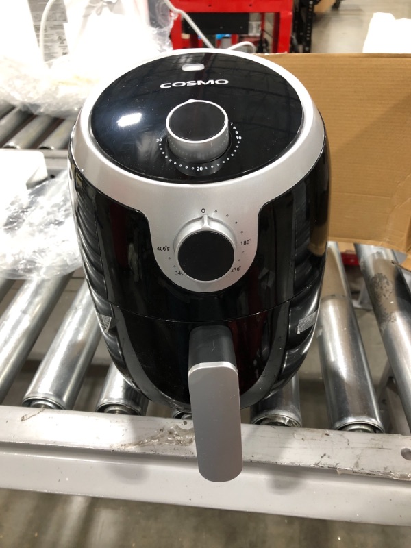 Photo 3 of Cosmo Air Fryer COS-23AFAKB 2.3 Quart Electric Airfryer with Temperature Control, Timer, Non-Stick Fry Basket, Auto Shut off Feature 1000W in Black
