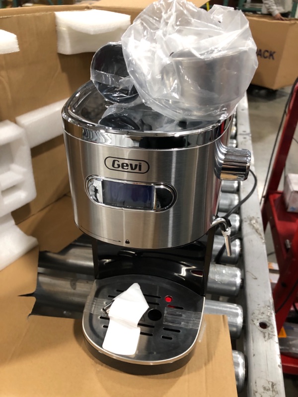 Photo 1 of Gevi Espresso Machines 20 Bar Fast Heating Automatic Cappuccino Coffee Maker with Foaming Milk Frother Wand for Espresso, 1.2L Removable Water Tank, Double Temperature Control System 1350W, Black
