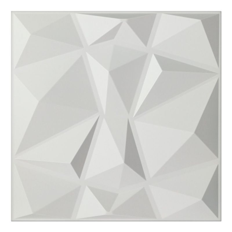 Photo 1 of Art3d Textures 3D Wall Panels White Diamond Design Pack of 12 Tiles 32 Sq Ft (PVC)
