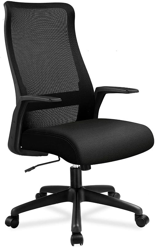 Photo 1 of ComHoma Office Chair Ergonomic High Back Mesh Computer Chair Home Office Desk Chair Executive Swivel Chair with Adjustable Seat Height Thick Seat Cushion Black
