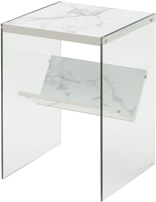 Photo 1 of Convenience Concepts SoHo End Table, Faux White Marble
