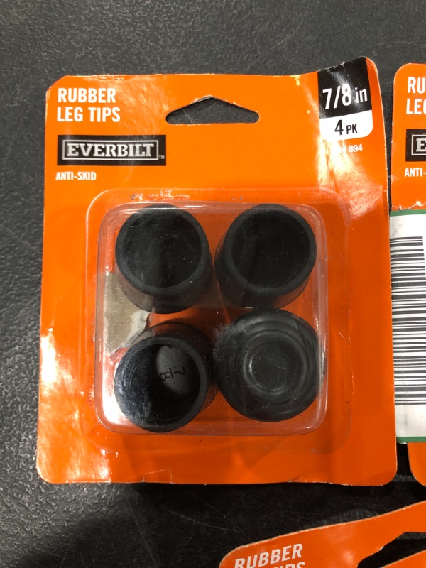 Photo 2 of 7/8 in. Black Rubber Leg Tips (4-Pack). LOT OF 3 ITEMS.
