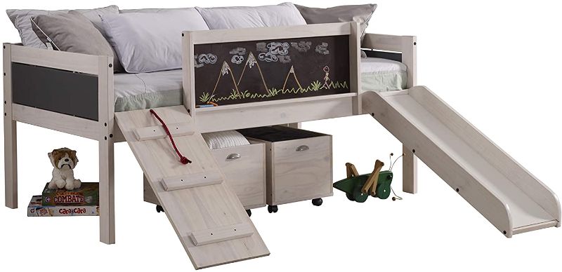 Photo 1 of Donco Kids 3005-3005C-TLWWDG Twin Art Play Junior Low LOFT with Toy Boxes Dark Finish, White Wash/Grey ( BOX 2 OF 2 ONLY )
