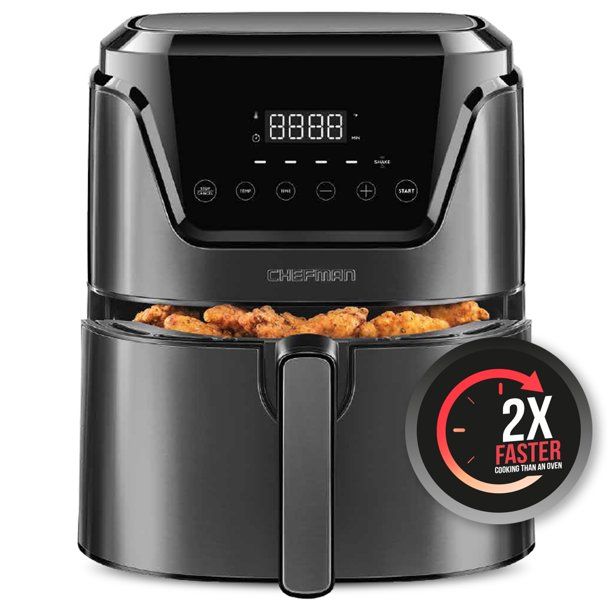 Photo 1 of Chefman TurboFry Touch Digital Air Fryer, Black, 4.5 Quart
