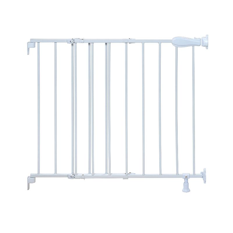 Photo 1 of Summer Top of Stairs Simple to Secure Metal Gate, White, 29-42 Inch Wide
