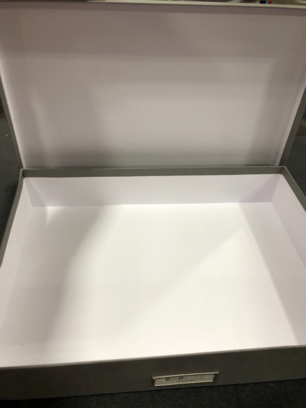 Photo 3 of Bigso Sverker Fiberboard Legal/Art Storage Box, 3.3 x 17.1 x 12.2 in, Grey
