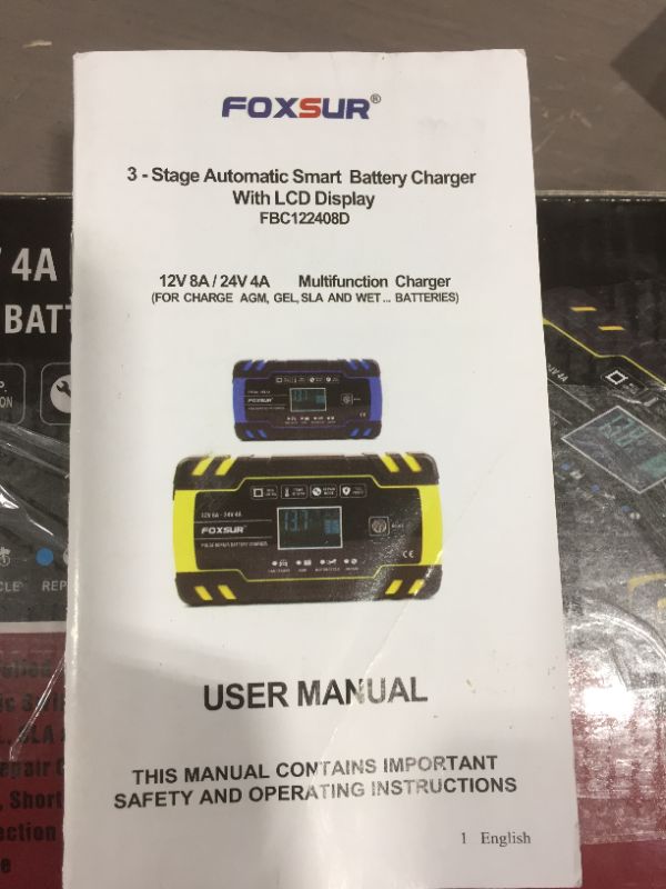 Photo 3 of 12V/24V Smart Battery Charger | Pulse Repair Charger with LCD Display | Intelligent Mode Overvoltage Protection Temperature Monitoring for Car, Truck, Motorcycle, Boat, SUV, ATV?Yellow?
