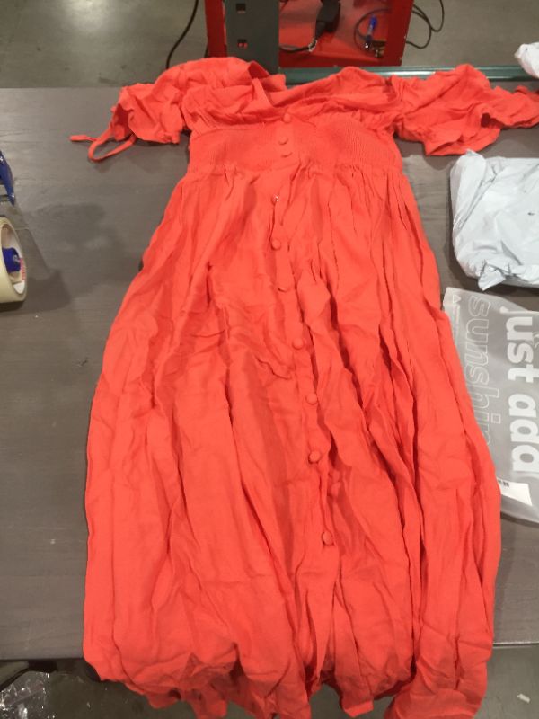 Photo 1 of Women (S Coral Orange Ribbed Dress