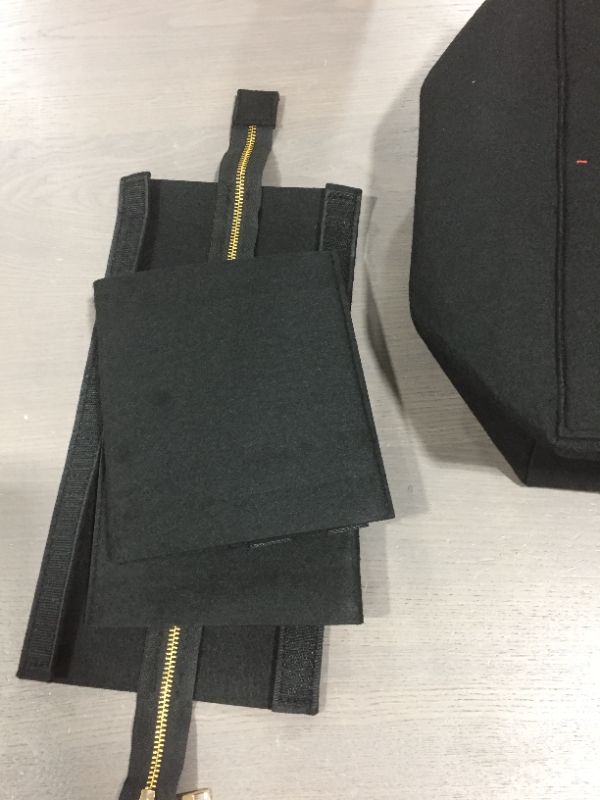 Photo 3 of Black Fabric Compartment Makeup Bag