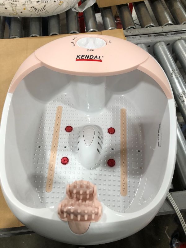 Photo 3 of All in one foot spa bath massager w/heat, HF vibration, O2 bubbles red light (Pink)
