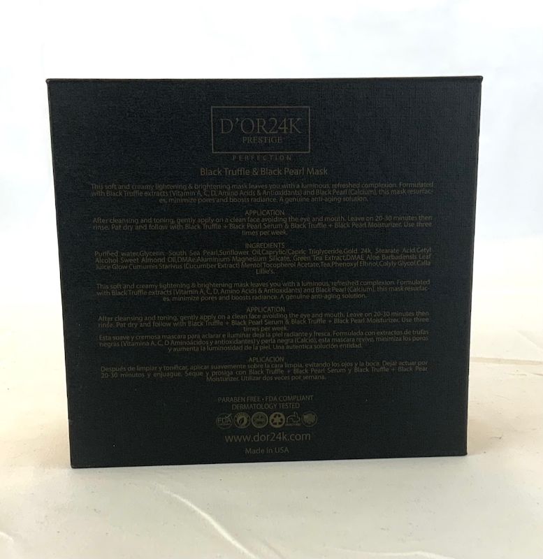 Photo 4 of BLACK TRUFFLE AND BLACK PEARL MASK IS FORMULATED WITH BLACK TRUFFLE EXTRACTS VITAMINS A C D AMINO ACIDS AND ANTIOXIDANTS IS COMBINED TO AWAKEN INSTANT AND VISIBLE LUMINOSITY NEW IN BOX
$2495
