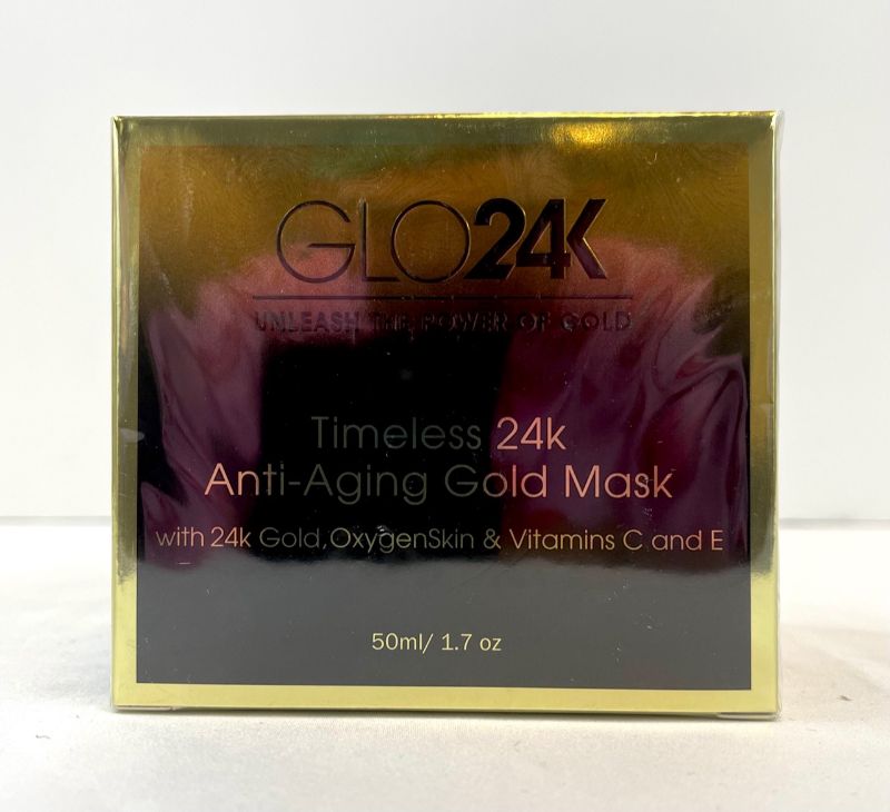 Photo 2 of GLO24K TIMELESS NOURISHING GOLD MASK WITH 24K GOLD OXYGEN SKIN AND VITAMINS C E AND A POTENT FORMULA LEAVES SKIN RADIANT NEW IN BOX 
$44.99
